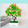 Artificial Potted Plant With Red Fruit For Living Room Decor