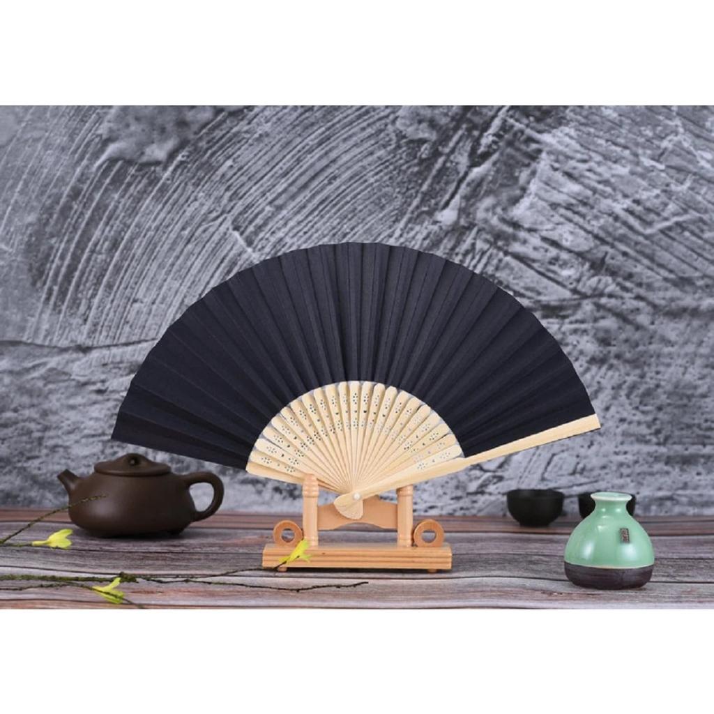 1 Peça Ventilador de Dança de Mão Estilo Chinês Padrão Personalizado Ventilador Dobrável de Bambu Ventilador de Mão para Casamento Ventilador de Flor de Bambu