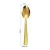 5-Piece Gold-Plated Hammered Stainless Steel Flatware Set - Includes Steak Fork, Knife, Spoon, and Square Handle Utensils.