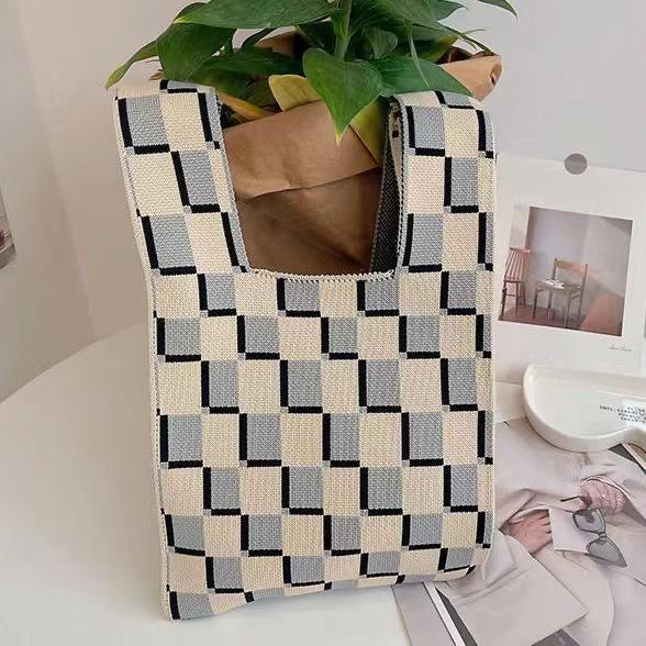 Panda Knit Women's Cross-Border Wrist Tote Handbag