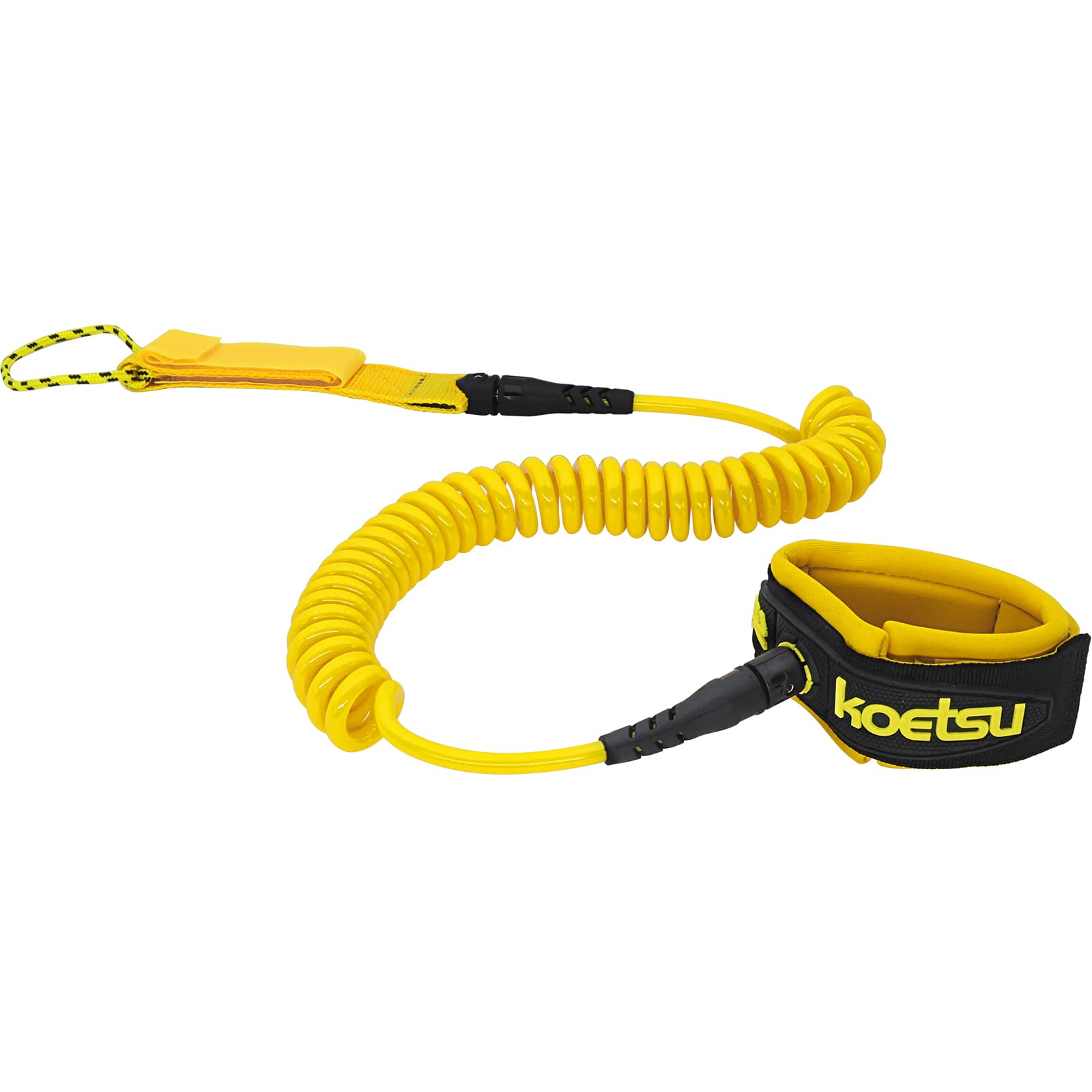 KOETSU Premium Stretch SUP Ankle Safety Rope, 10 Feet Urethane Cord and Comfortable 7mm