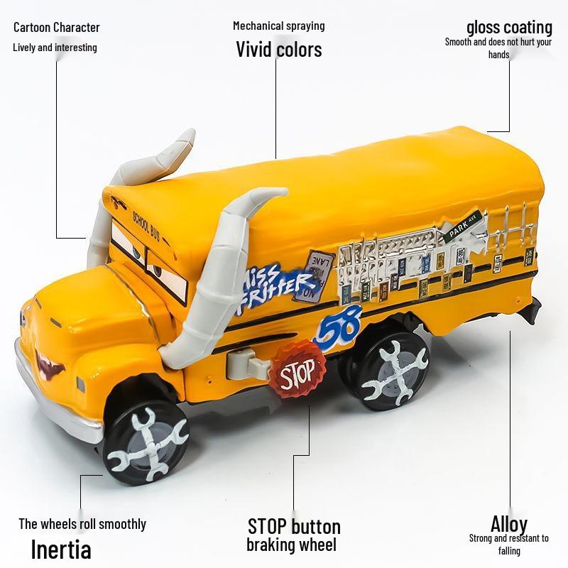 Racing Alloy Bull King School Bus Model Toy for Kids