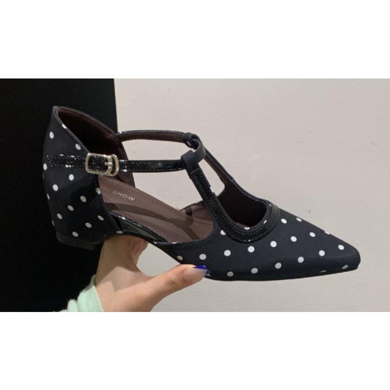 New Style Baguette-style Women s Low-heeled Dress Shoes with Pointed Toes and Versatile Design 35 чёрный