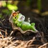 Garden Frog Figurine Frog Reading A Book on Rocking Chair Statue Resin