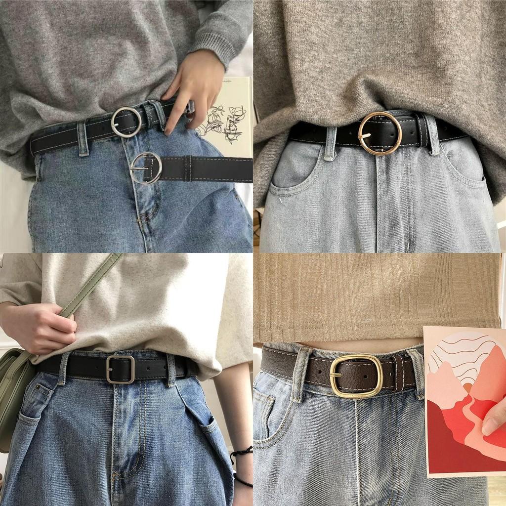 Chic Vintageinspired Belt With Durable Pu Material And Stylish Buckles For Trendy Looks
