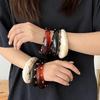 Vintage Geometric Chunky Punk Jewelry Fashion Retro Bangle Irregular Rivet Resin Bracelet  Women
