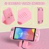 PlayVital Protective Cover Set for Switch Compatible with Switch 2 Includes Cat Ears Paw Silicone PC Adjustable Stand Japanese Sakura Kitten Design 2,