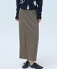 MICHIKO LONDON KOSHINO Side Button Maxi Skirt Hazelnut