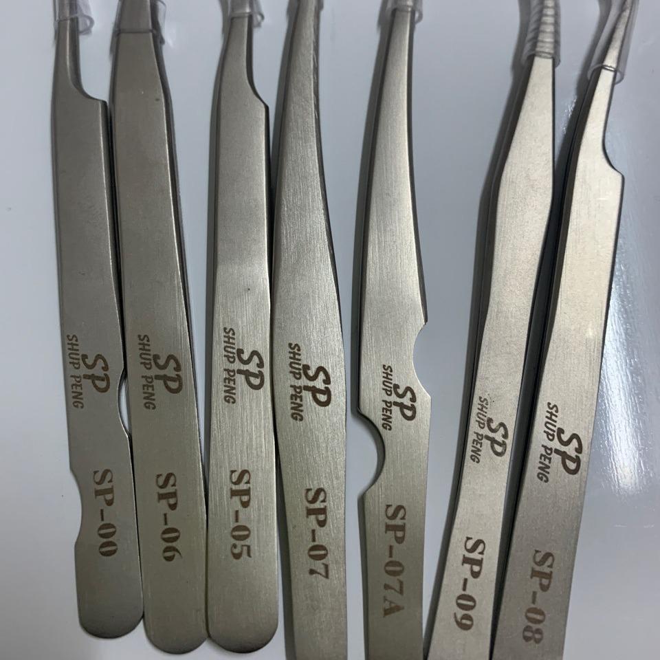 SP Matte Stainless Steel Tweezers for Eyelash Extensions and Electronic Tool Repairs