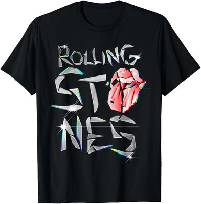 T-shirt Ufficiale The Rolling Stones con Logo in Vetro