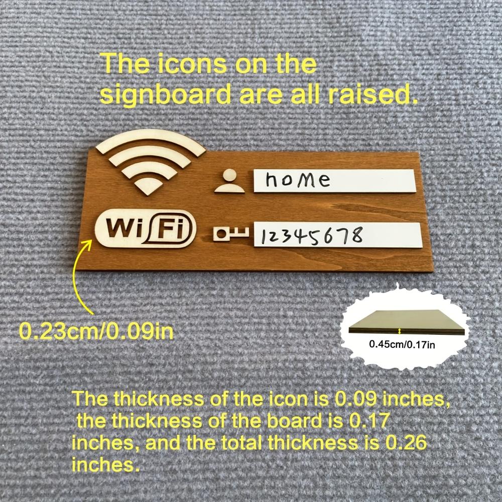 1Pc Rustic Wooden WiFi Password Sign Vintage Wall-Mounted Wireless Network Indicator Plaque Multi-Purpose Home Decor Accessories