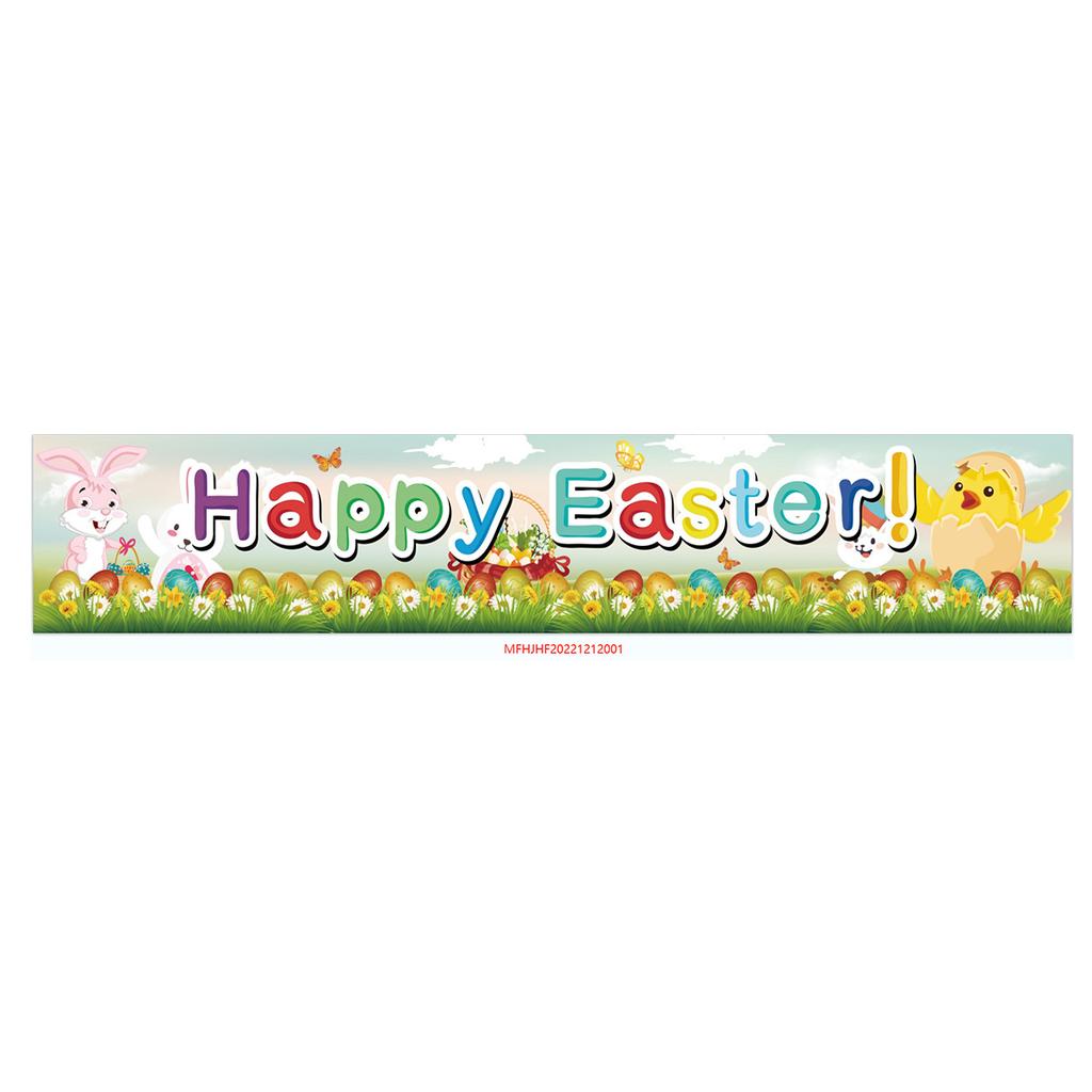 300 * 50Cm Easter Courtyard Porch Fence Decorative Banner Rabbit Egg Poster Custom