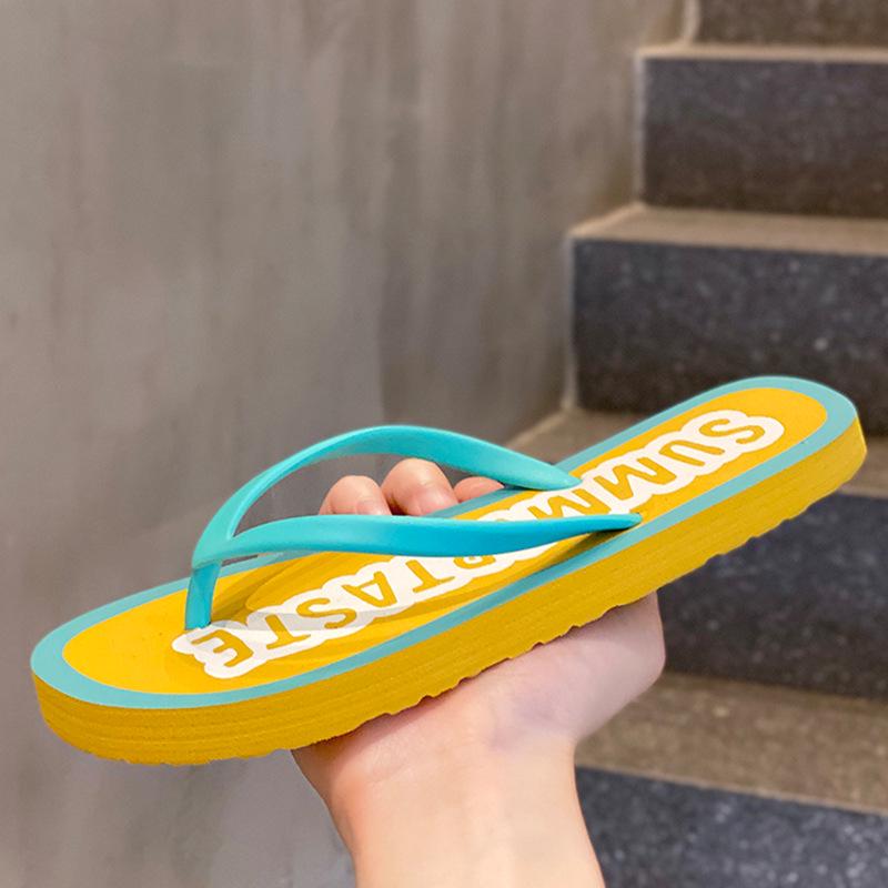 Sandalias de Tanga Casuales Antideslizantes de Color Caramelo para Mujer
