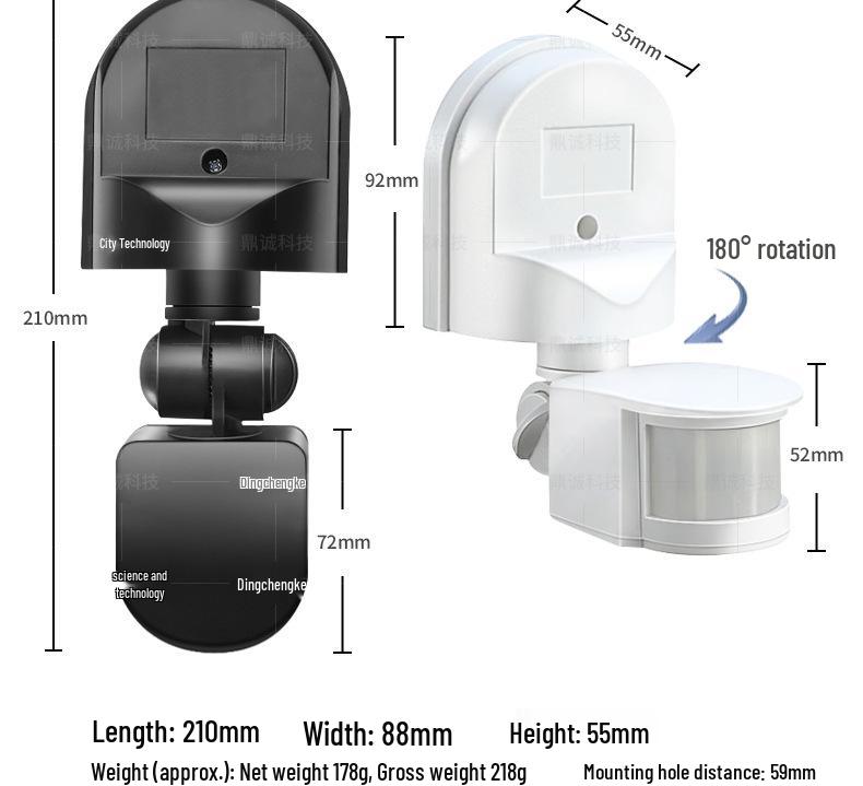 Outdoor LED Wall-Mount Light with Infrared Motion Sensor