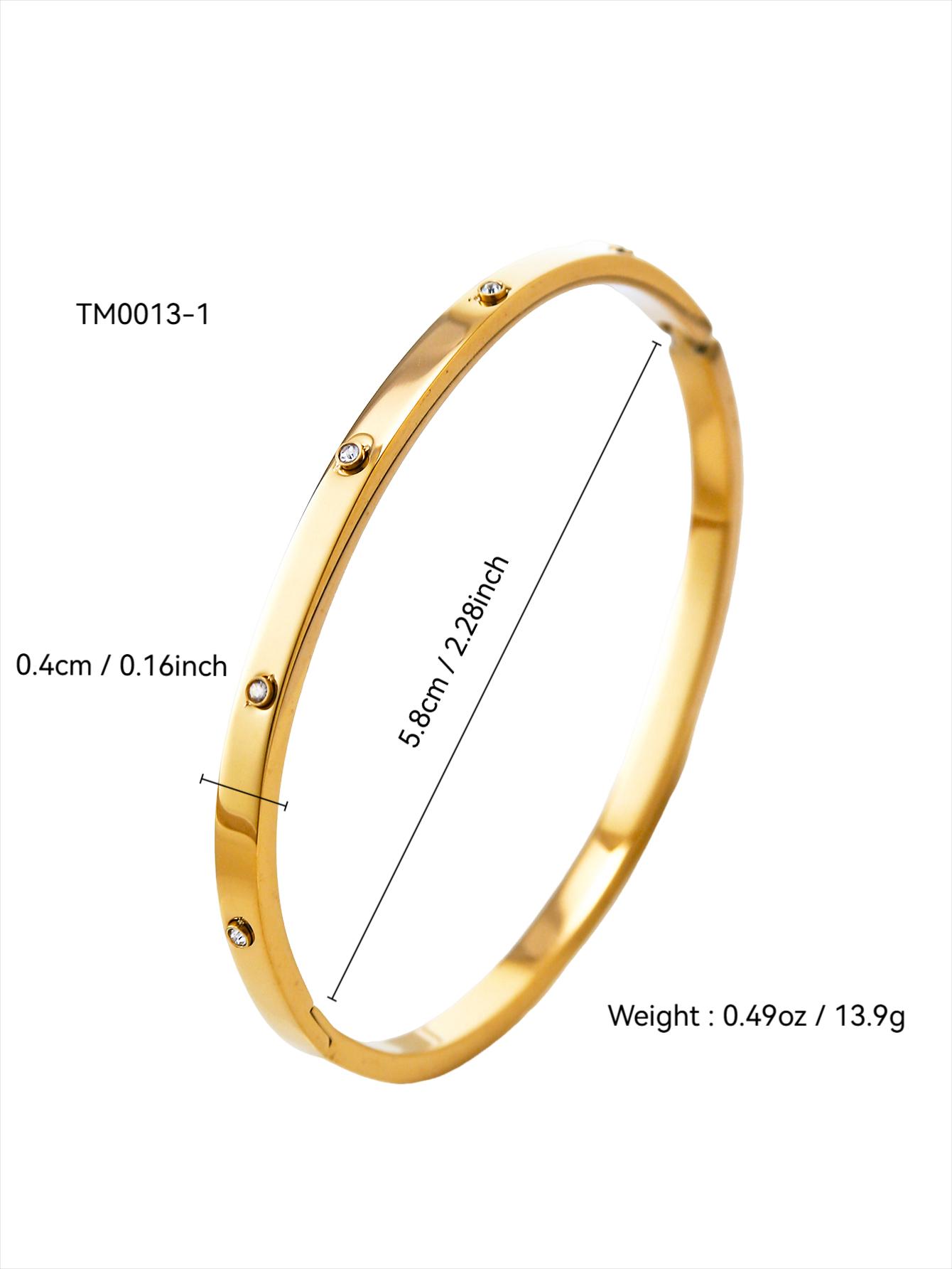 

Браслет в стиле INS, простой, инкрустированный цирконием, браслет, модный, в стиле ретро, браслеты из нержавеющей стали с 18-каратным золотым покрытием