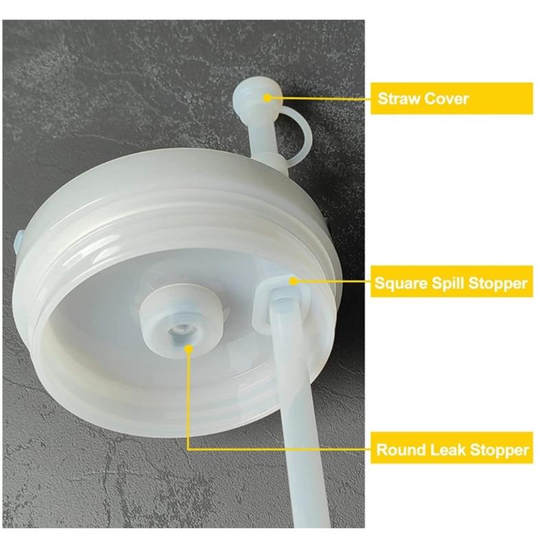 6 Stück Halten Sie Ihren Becher sauber und ordentlich Auslaufsicheres Stopper-Set für Stanley-Tumbler Quadratisch Rund Silikon Auslaufsicherer Stopper