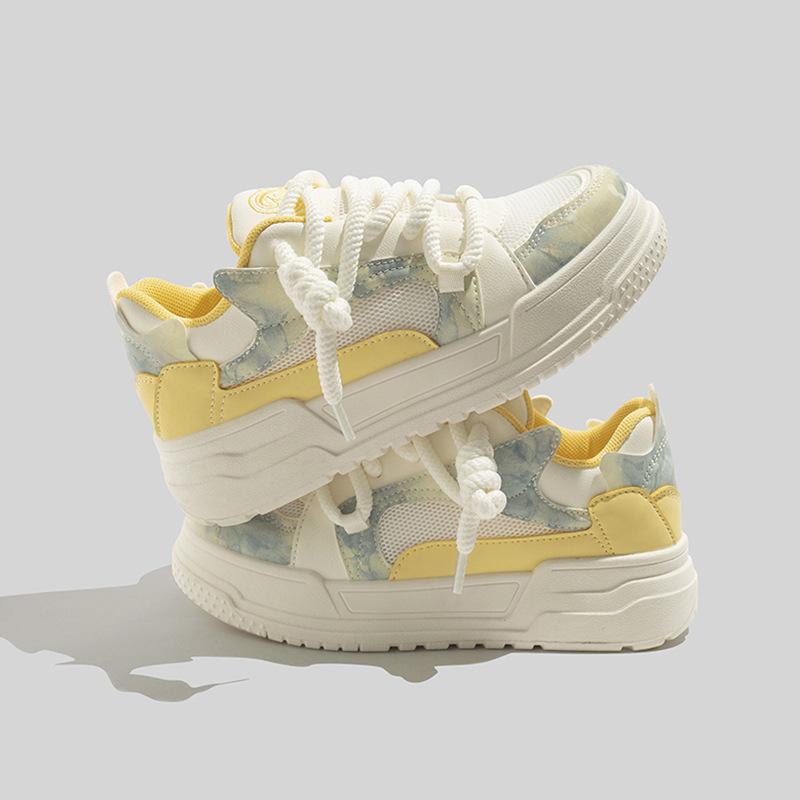 

Mesh little white shoes breathable board shoes thick sole round head student casual shoes single shoes 38