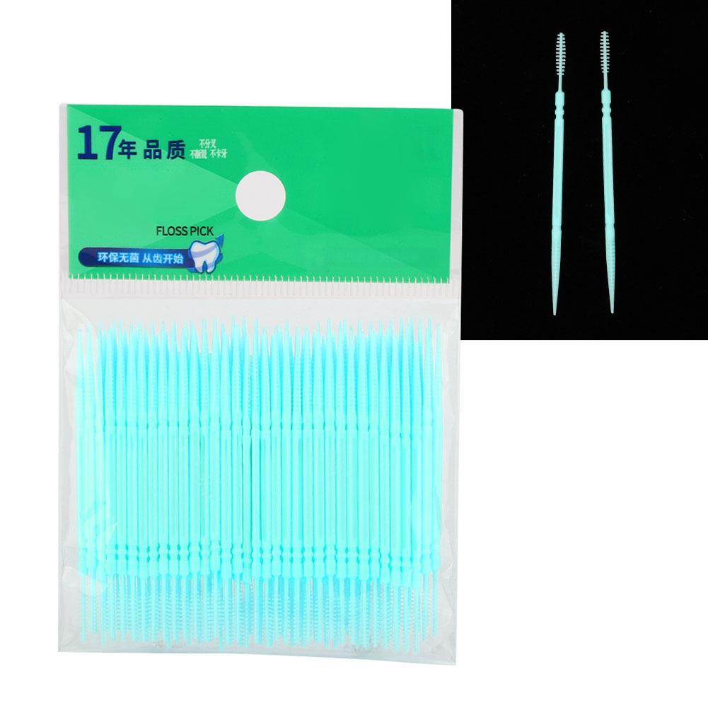 100pcs   Bag Double Head Teeth Cleaning Toothpick Oral Care Floss Pick Toothpick