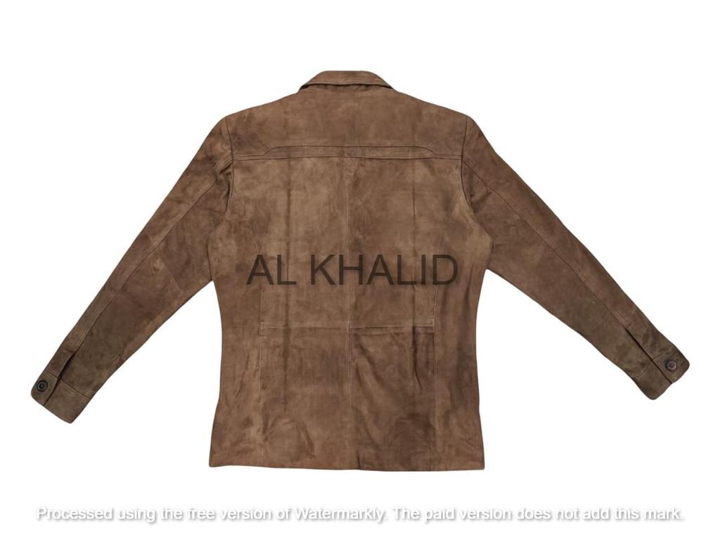 Handgjord Formell Stilren Casual Fest Herr Brun Äkta Mjuk Mocka Läder Blazer