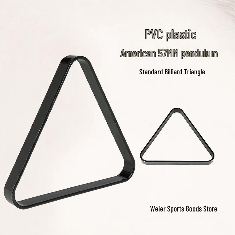 Černý PVC trojúhelník na kulečníkové koule pro standardní pool 8-ball