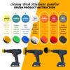 9Pcs Blue Drill Cleaning Brushes Set Scouring Pads Scrubber Detailing Brush Electric Polishing Brush for Bathroom Car Clean