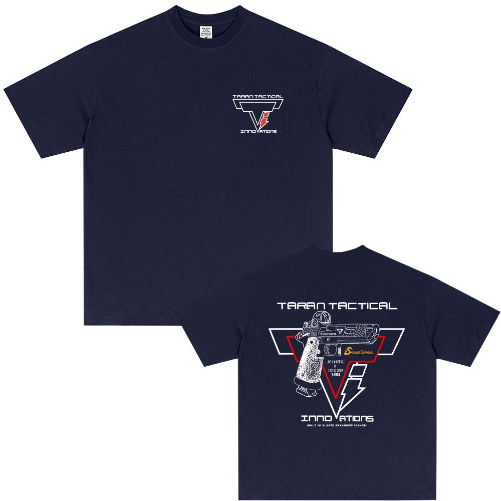Taran Tactical Pistol Print Super Elastic Graphic T-shirt Unisex Casual Oversized T Shirts Men Women Fashion Vintage Tshirt Tops