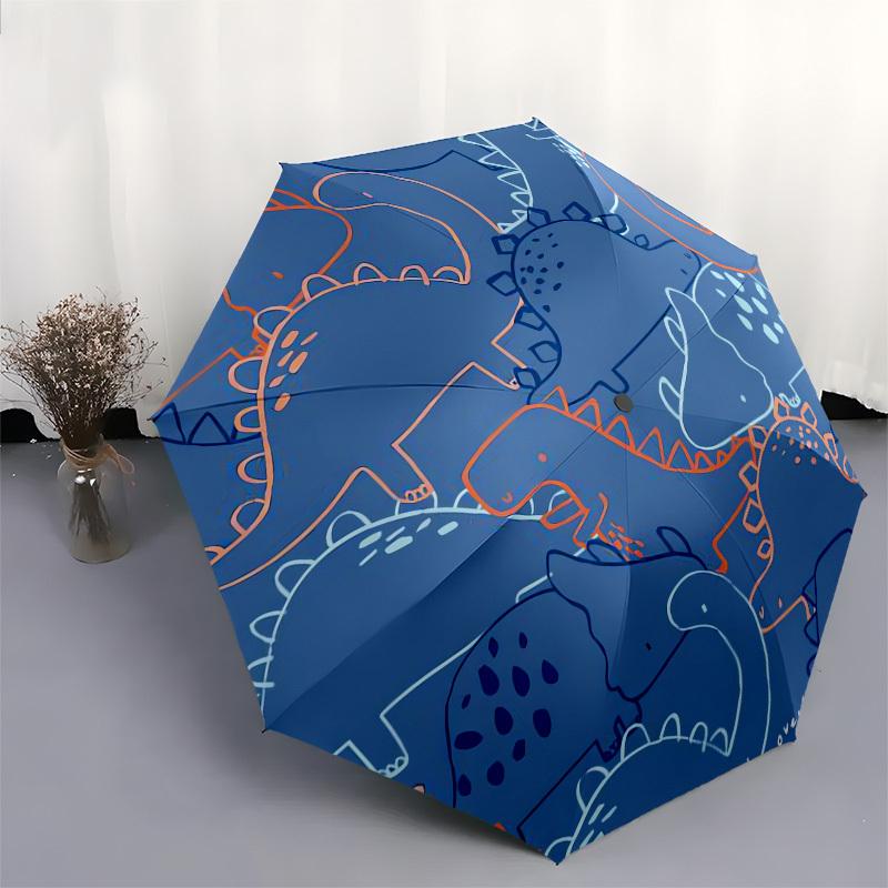 1pc Dinosaur Illustration Pattern Design Umbrella with Plastic Handle,Suitable for All Seasons UmbrellaPT554