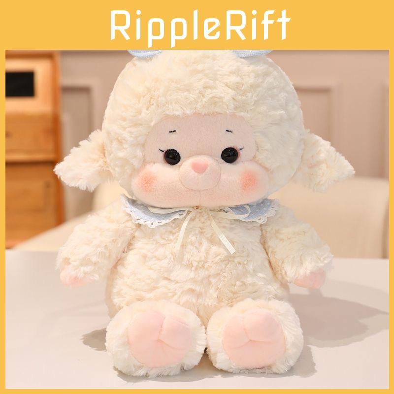 Plush Sheep Rabbit Toy With Polka Dot Bow And Scarf Decoration For Kids Kids Gift And Home Decor