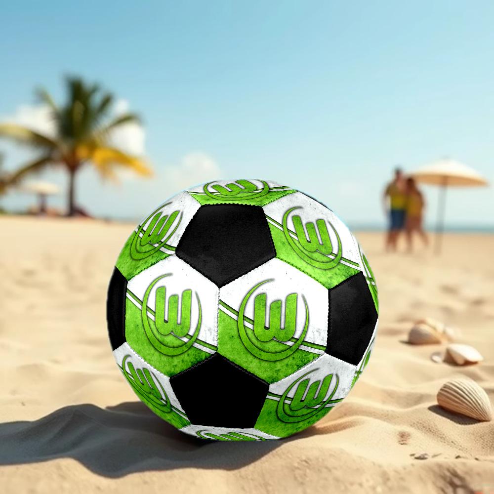 VfL Wolfsburg Soccer Ball Colorful All Ages Machine Stitched PVC Competition Ready Durable High-Bounce.SIZE5