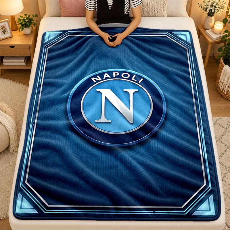 Flannel BlanketNapoli FC Warm Soft Throw Blanket for Indoor Sofa Bed Living Room Use