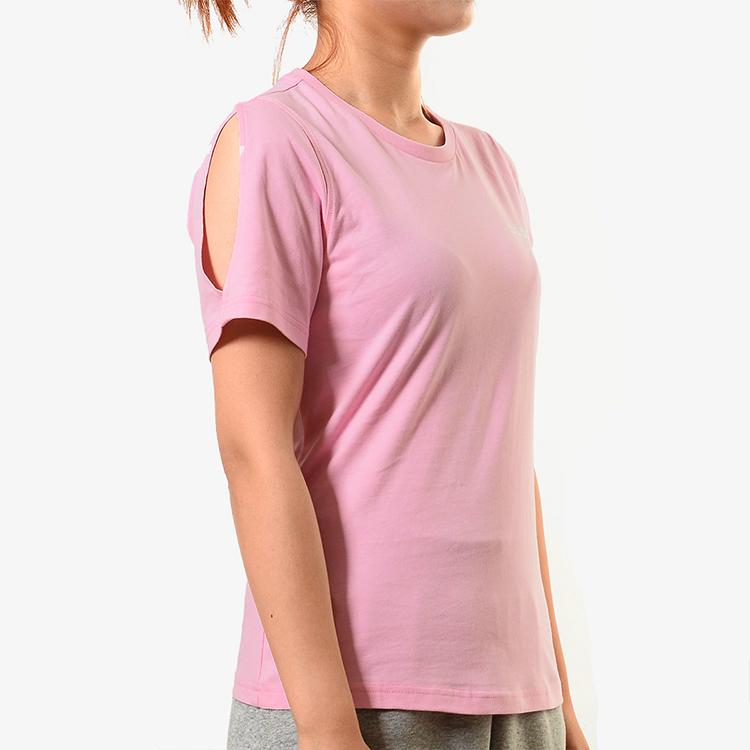 Adidas Casual Sports Training Crew Neck T-Shirt Women Tops Pink EA0330