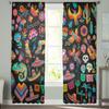 Mexican Festival Pattern Texture Chiffon Sheer Curtains For Living Room Bedroom Decoration Window Tulle Curtains Drapes
