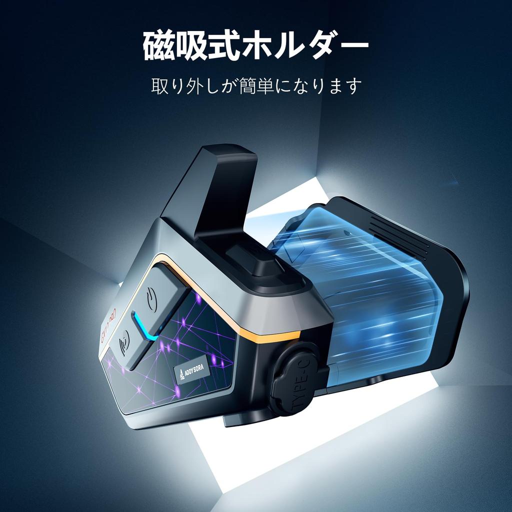 AOOYSORA GX12 PRO Motorcycle Simultaneous Bluetooth 2000M Call Automatic DSP CVC Noise Music Sound IP67 FM Fast Japanese Guidance Instruction LED