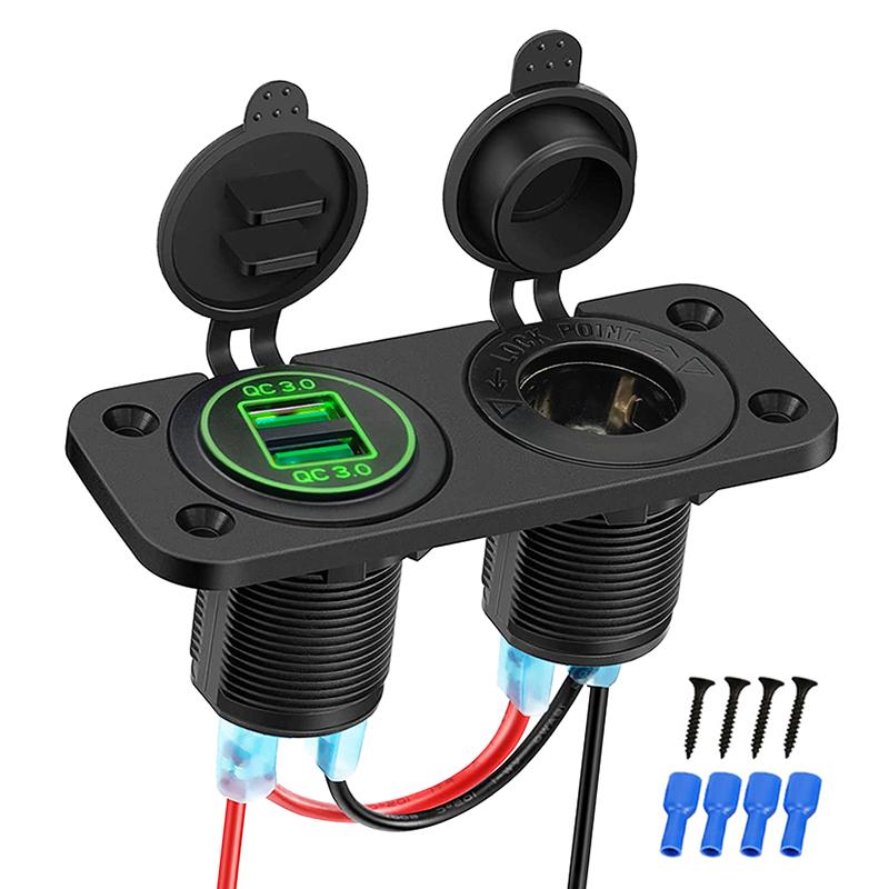 

36 Вт QC3.0 USB-разъем для панели водонепроницаемый быстрая зарядка двойной USB-разъем адаптер для автомобиля лодки автофургона мотоцикла