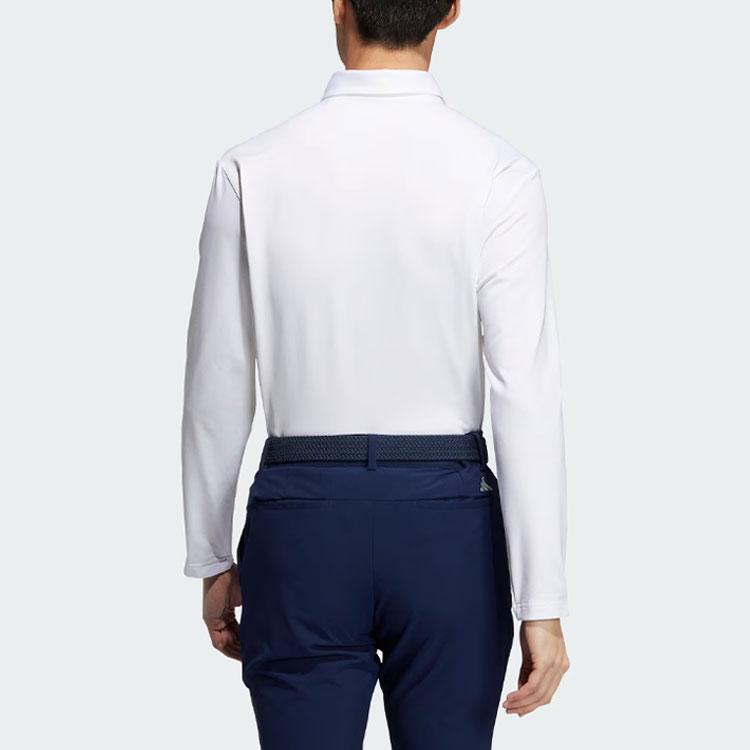 Adidas Aeroready Core Polo Shirt Solid Logo Golf Long Sleeve Polo Men tops White IA2699