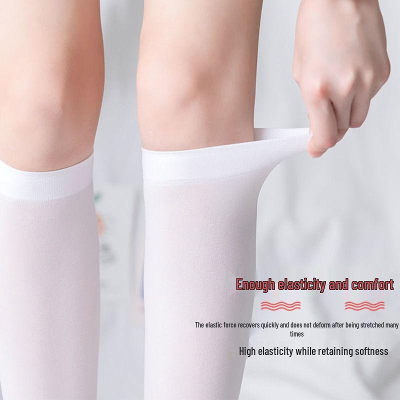 Four Seasons Women's Versatile Velvet Mid-Calf Slimming Black High Socks