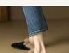 Women's 2025 Autumn/Winter Flat Suede Velvet Furry Mule Slippers