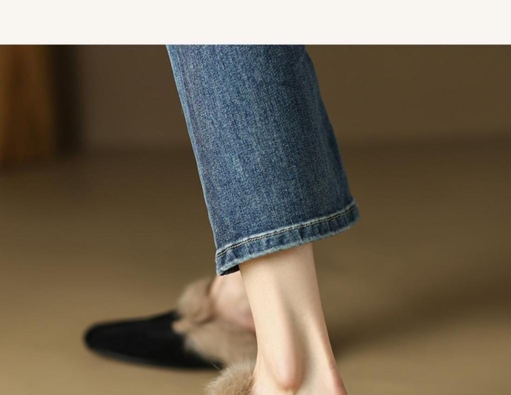 Women's 2025 Autumn/Winter Flat Suede Velvet Furry Mule Slippers
