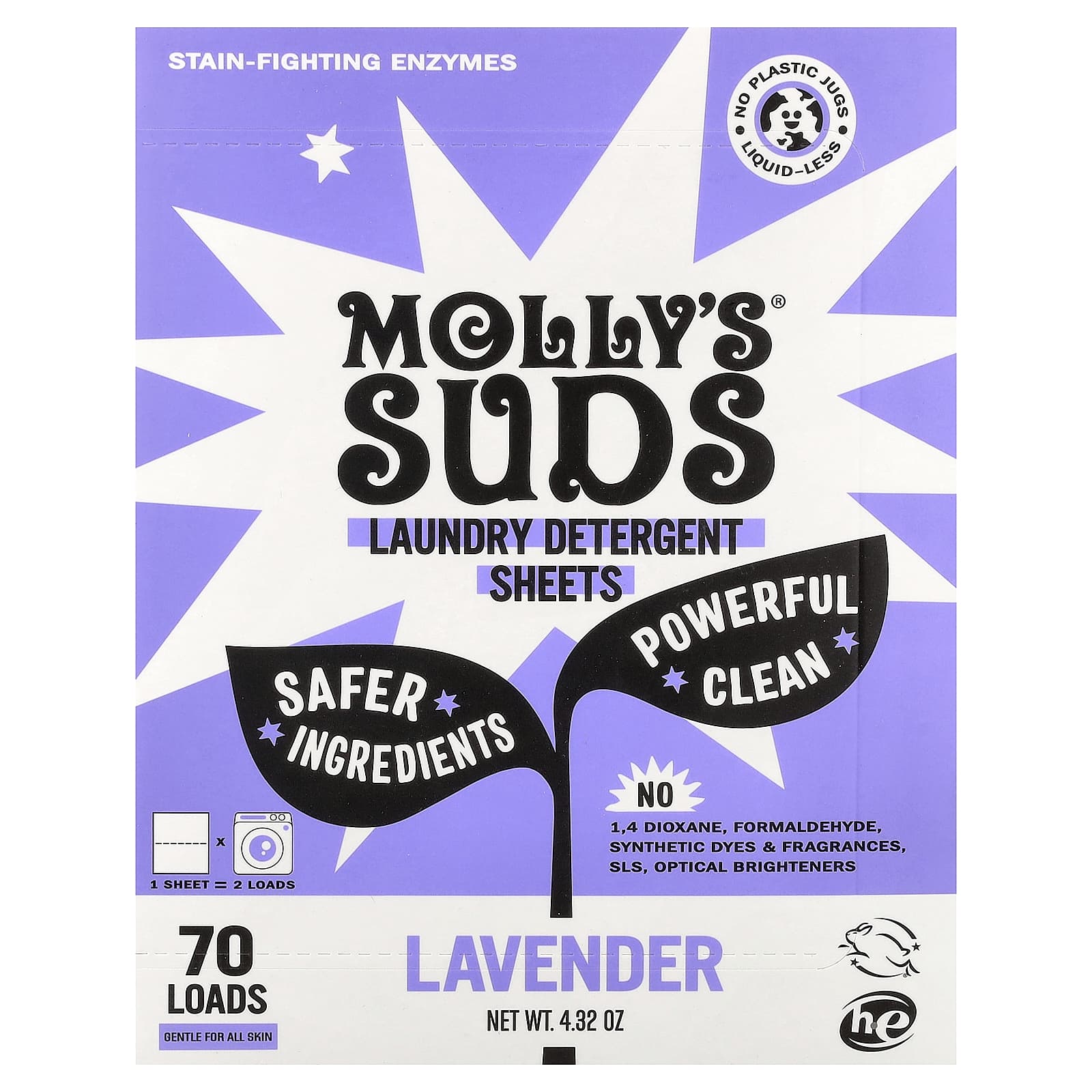 

Molly s Suds, Laundry Detergent Sheets, Lavender, 35 Sheets