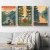 Stampa Strada Forestale Viaggio in Montagna Poster di Viaggio Paesaggio Tramonto Parete Marina Arte Pittura su Tela Immagini per Soggiorno Decorazioni per la Casa Senza Cornice