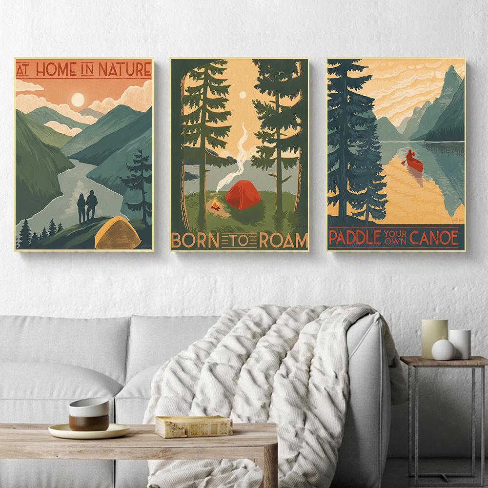 Stampa Strada Forestale Viaggio in Montagna Poster di Viaggio Paesaggio Tramonto Parete Marina Arte Pittura su Tela Immagini per Soggiorno Decorazioni per la Casa Senza Cornice