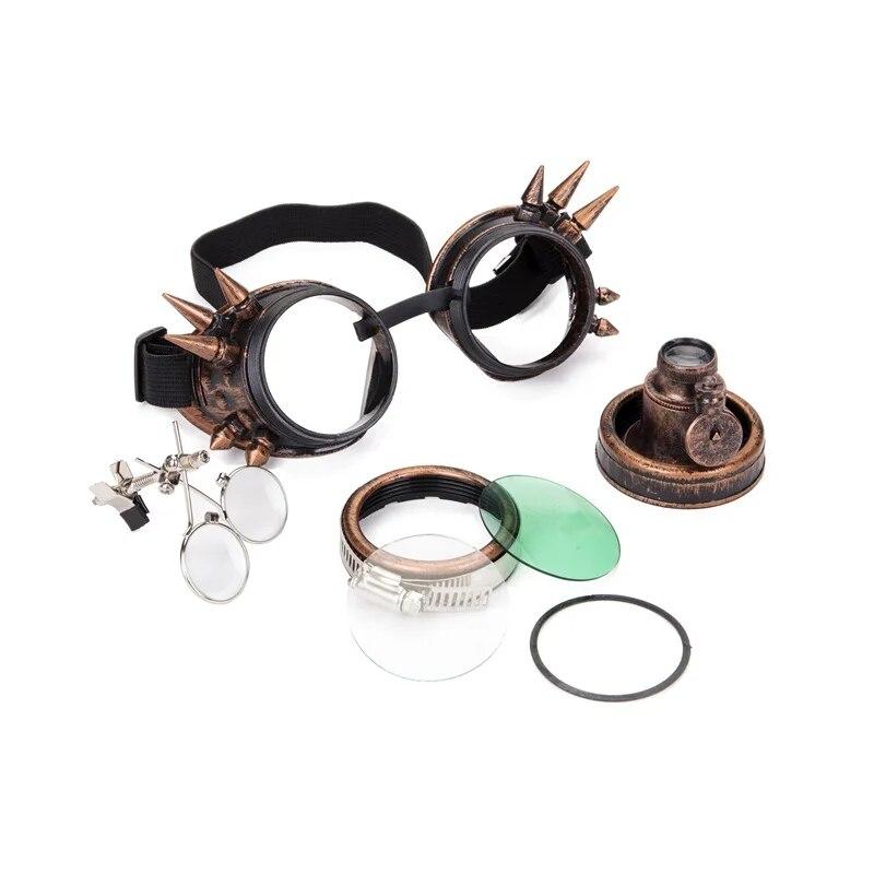 FLORATA Cosplay Vintage Niet Steampunk Schutzbrille Gläser Schweißen Gothic Freeshipping & Großhandel
