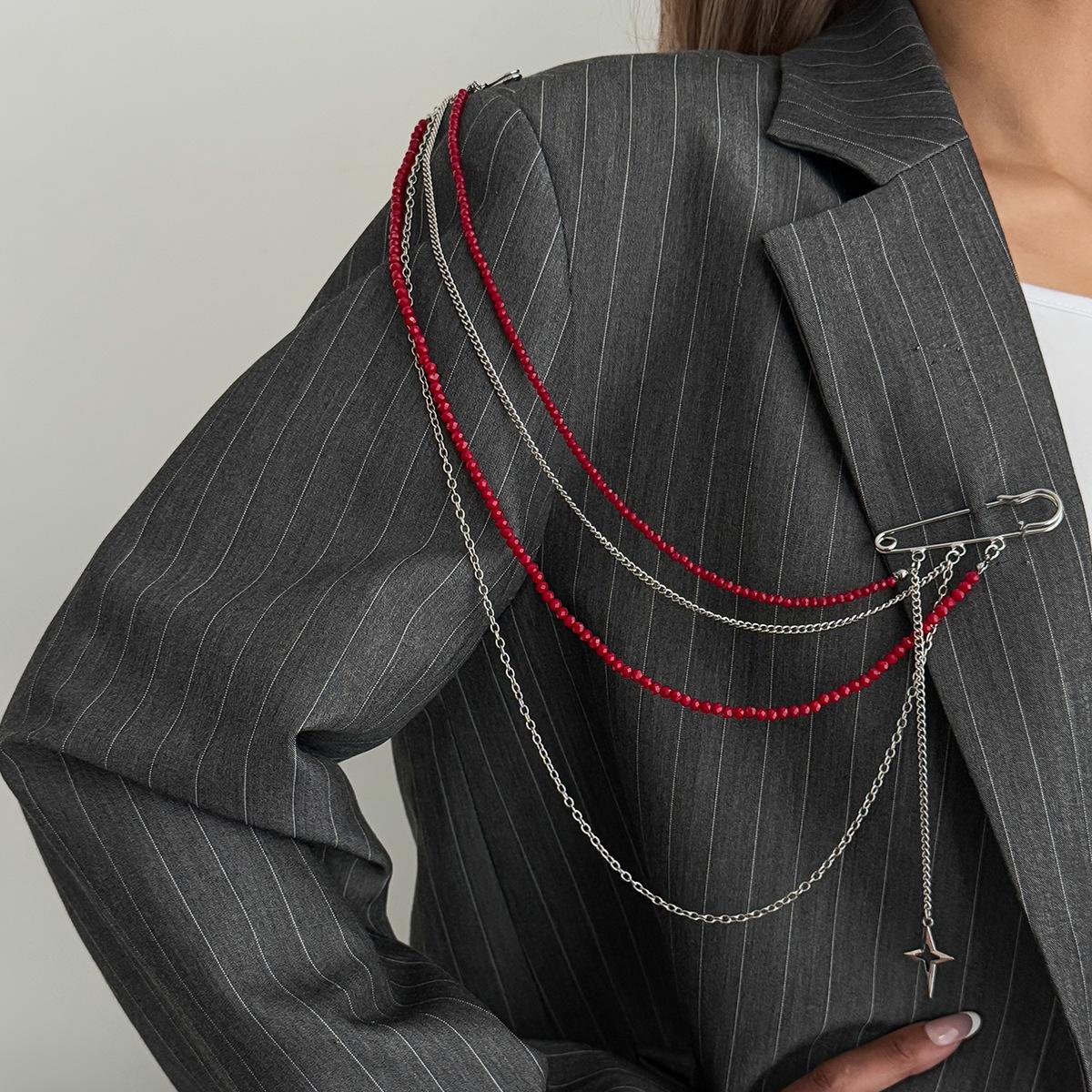 

Fashion Versatile Daily Lapel Pin, Ins Style Beaded Crystal Brooch Pins For Women 16