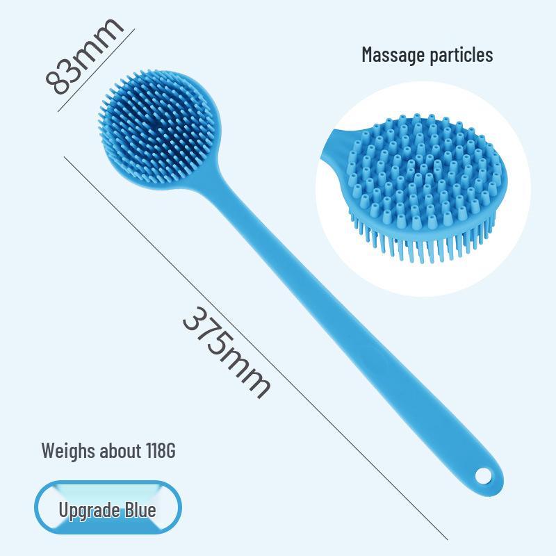 Doppelseitiger Silikon-Bade- und Rückenwäscher mit langem Griff