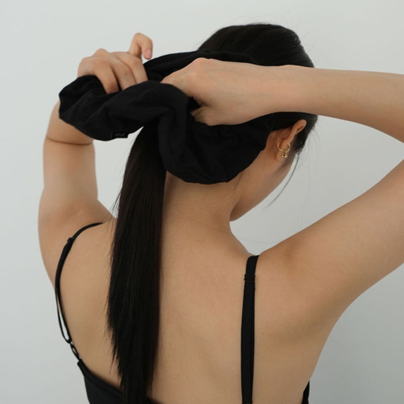 VIMUN Cotton Jacquard Scrunchie_Black