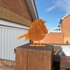 1pc Rusty Metal Robin Outdoor Decoration, Corroded Garden Bird Craft for Fence Yard, Halloween Christmas New Year Gift