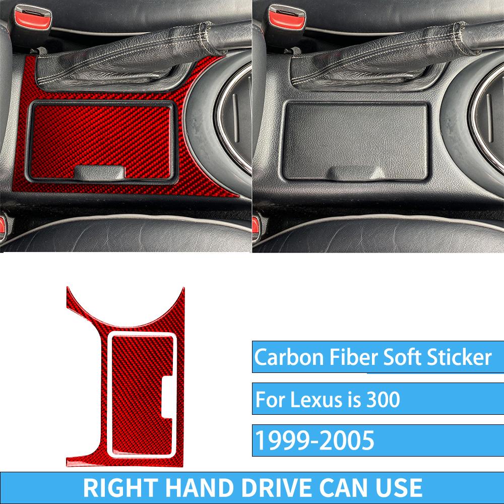 Real Carbon Fiber Car Accessories Cup Holder Set Trim Cover Soft Sticker For Lexus Is 300 1999 2000 2001 2002 2003 2004 2005