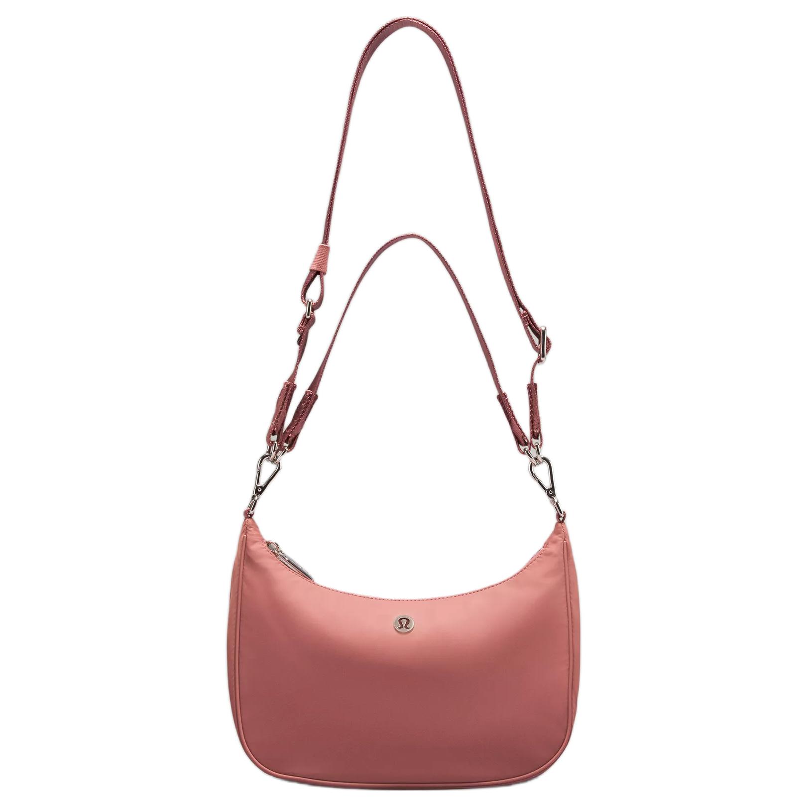 Lululemon Adjustable 3L Brand Logo Zipper Closure Recycled Nylon Crossbody Shoulder Bag Mini Women bags Pink LW9FFZS-048097 Pink,Mini