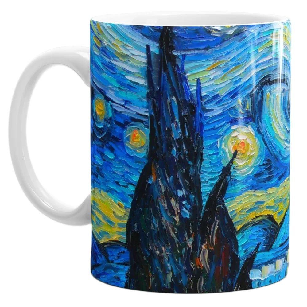 The Starry Night mugs 11oz Ceramic Van gogh's works Mug Painting lovers friends Birthday Gift Coffee Cup