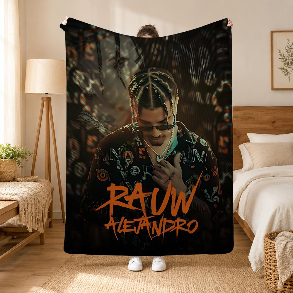 Couverture Flanelle Rauw Alejandro Singer Throw 240G, Convient Pour Canapés, Lits, Bureaux, Couvertures Cadeaux Exquis